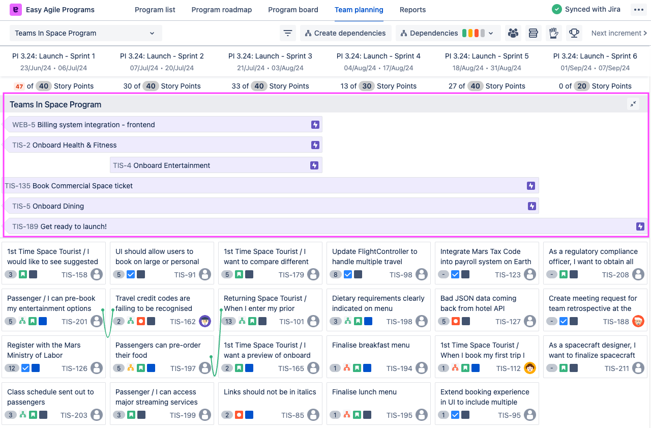 Team Planning page roadmap issues highlighted.png