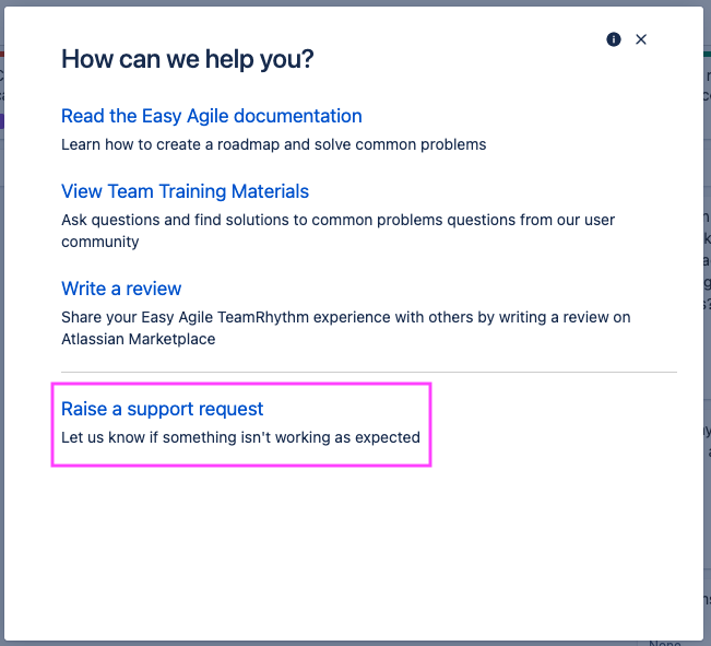 Easy Agile in-app support dialog support highlighted.png