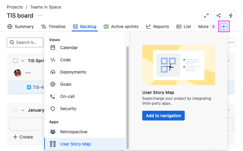 Cloud new nav Add User story map highlighted.png