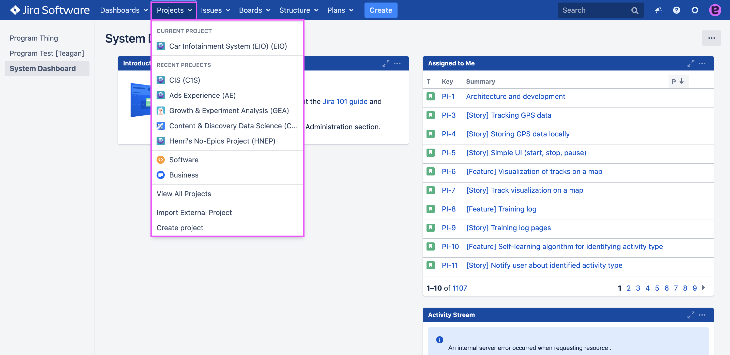 Start a New Project or Open an Existing - Features