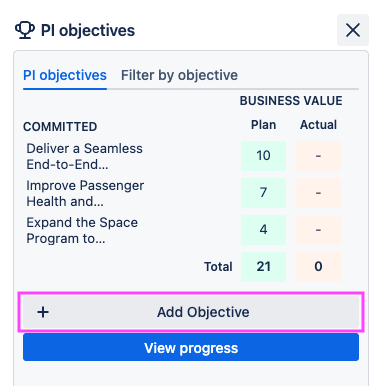 PI objectives drawer Add Objective highlighted.png