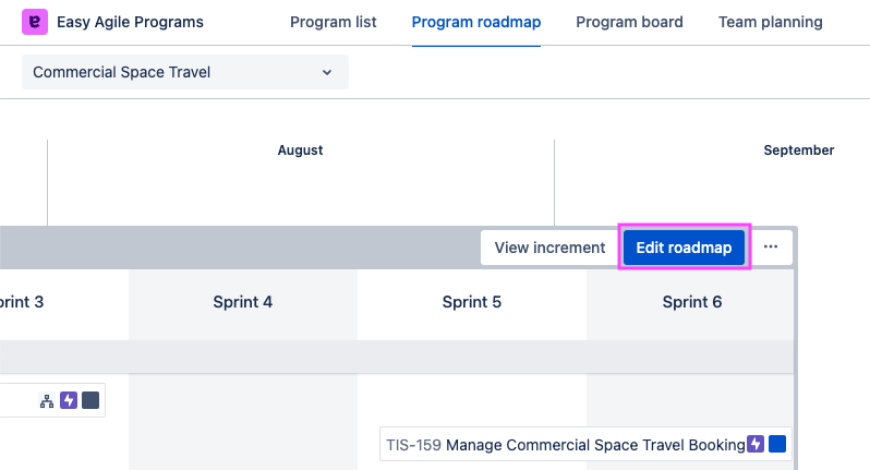 Edit roadmap button on Program roadmap page