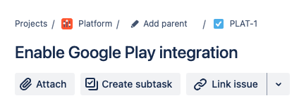 Jira Cloud issue view Link issue button.png