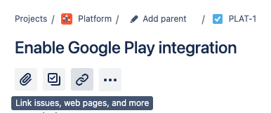 Jira Cloud issue view Link issue short button.png