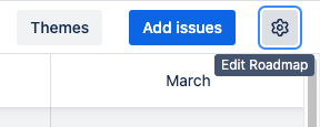 Button with a gear with tooltip labelling it as Edit Roadmaps