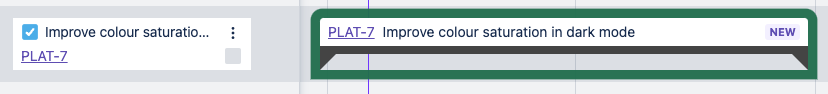 Newly-added issue with a green border highlighting it
