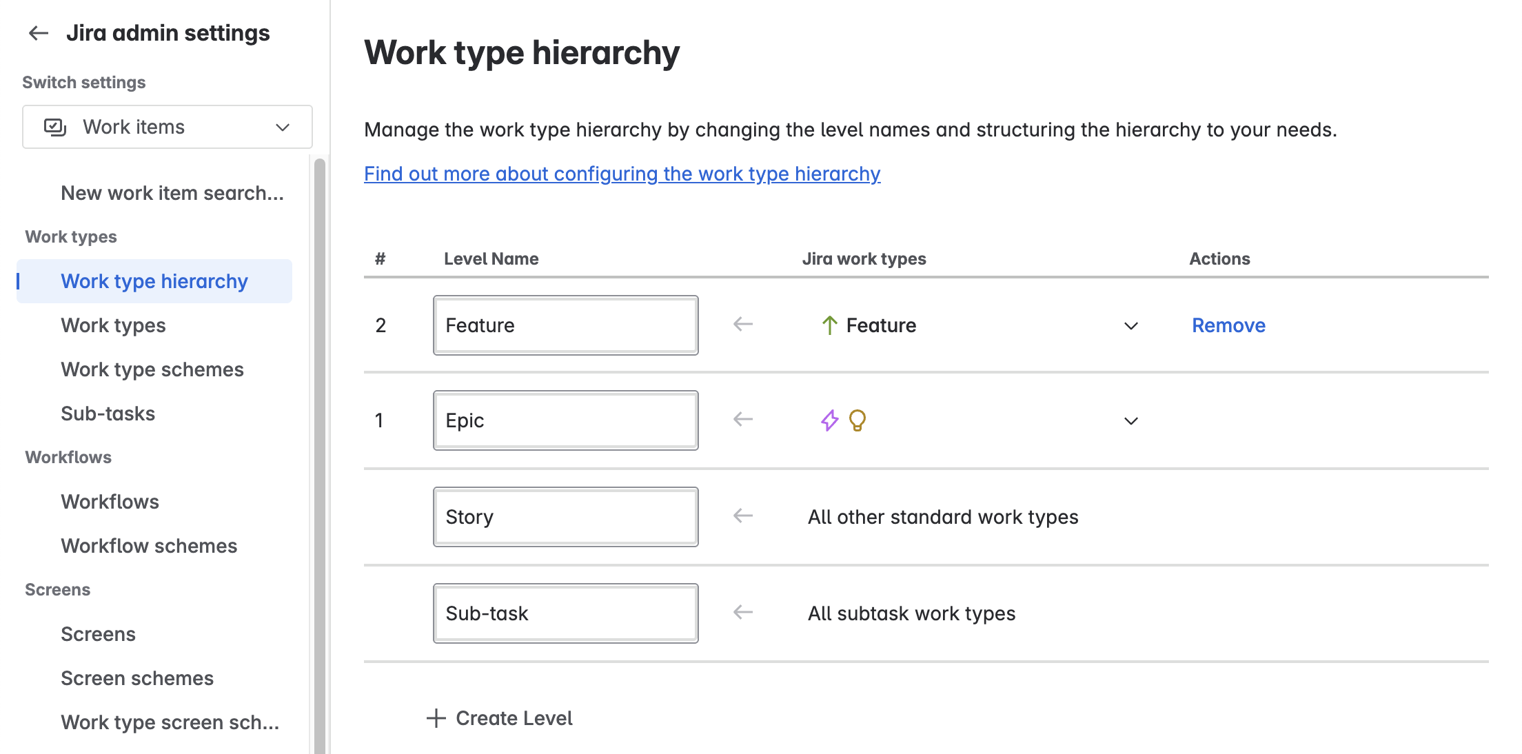 Jira Cloud Work type hierarchy Premium with Features, Initiatives.png