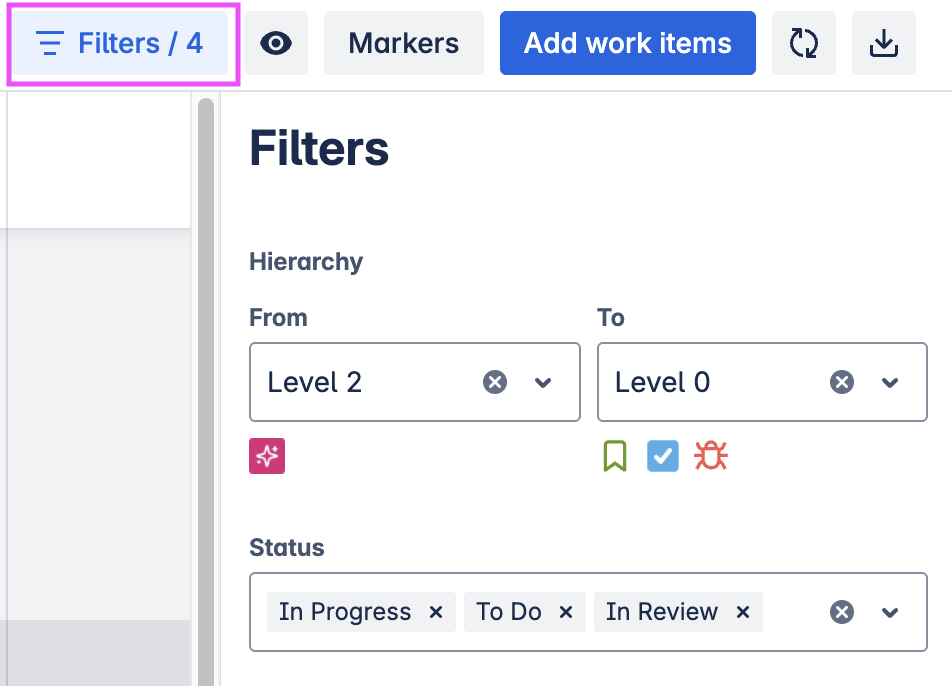 Filters button and drawer hierarchy levels highlighted.png