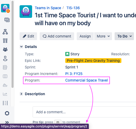 Jira DC Program field hyperlink highlighted.png