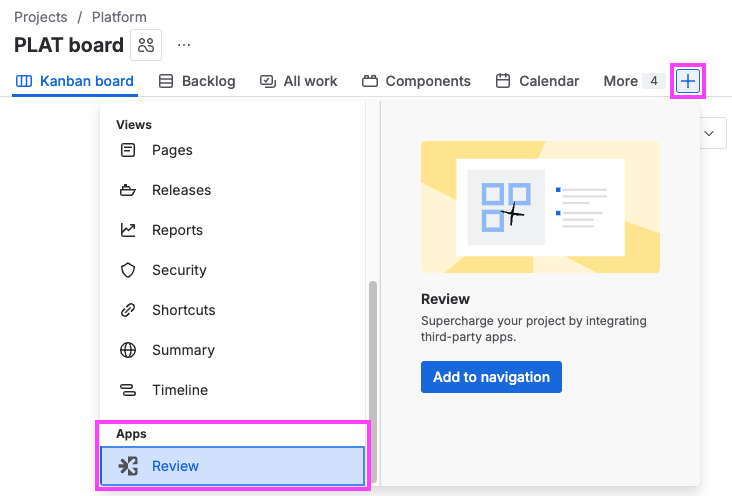 Review in Add menu highlighted.png