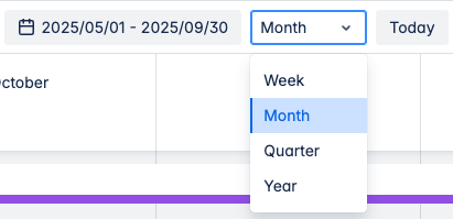 Roadmaps time scale, date range and today.png