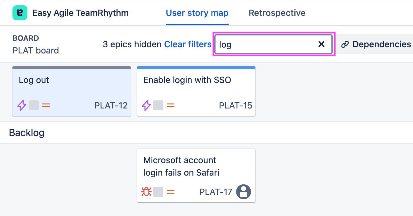 Story map Filter work items example highlighted.png