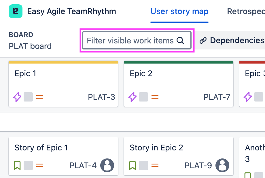 Story map Filters drawer Filter bar highlighted.png